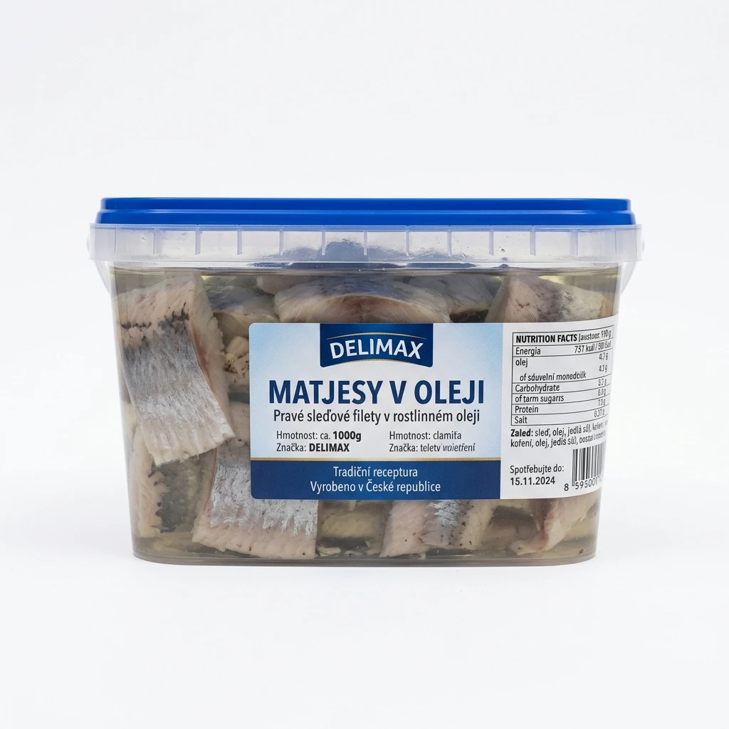 MATJESY V OLEJI CA.0,6KG  DELIMAX