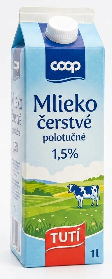 Mlieko čerstvé polotučné 1,5%