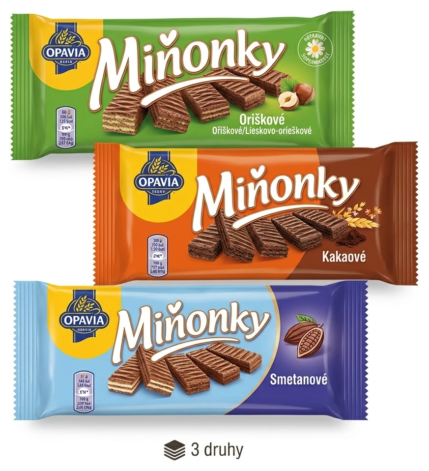 Miňonky oblátky 3 druhy