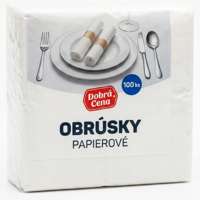 Obrúsky papierové 1-vrstvové