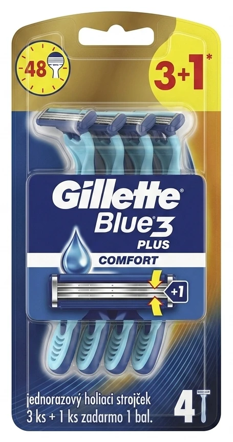 Gillette Blue 3 jednorazový holiaci strojček 3 ks + 1 ks zadarmo