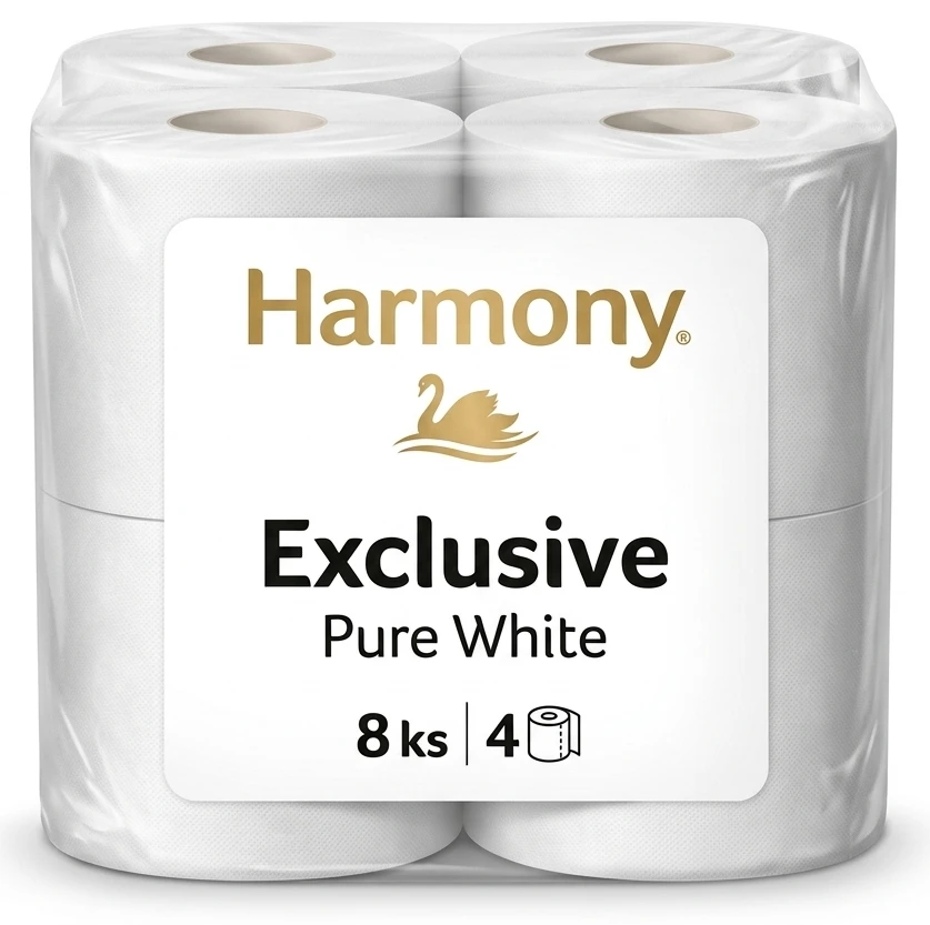 Harmony Exclusive Pure White 4-vrstvový toaletný papier 8 ks