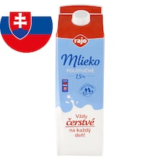 Rajo Mlieko polotučné 1,5% 1 l