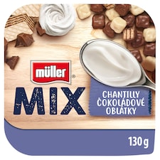 Müller Mix Chantilly Jogurt Choco Waffles jogurt so smotanovou príchuťou 130 g