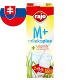 Rajo Mliekoplus trvanlivé plnotučné mlieko s vápnikom 1 l