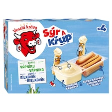 Veselá Kráva Sýr a Křup Lahodný syr & chrumkavé tyčinky 4 x 35 g
