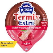 Mlékárna Kunín Termix extra tvarohovo-smotanový dezert kakaový, malinový 130 g