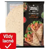 Grill Master Placky tortilla s ľanovými semenami a semenami šalvie aztéckej 4 x 62,5 g (250 g)