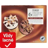 Mrazený krém vanilkový a čokoládový v oblátkovom kornúte 6 x 120 ml (720 ml)