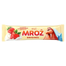 Prima Mrož Originál mrazený jahodový krém s tvarohom v bielej poleve 45 ml