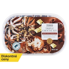 Mrazený krém čokoládový s polevou s príchuťou čokolády a kúskami čokolády 900 ml