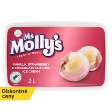 Ms Molly's Mrazený krém s rastlinným tukom vanilkový, jahodovou a s čokoládovou príchuťou 2 l