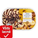 Mrazený krém s banánovou príchuťou s polevou s čokoládovou príchuťou a kúskami čokolády 900 ml