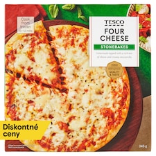 Pizza pečená v kamennej peci so syrmi edam, gouda, mozzarella a emmentaler 345 g