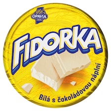 Opavia Fidorka Biela s čokoládovou náplňou žltá 30 g