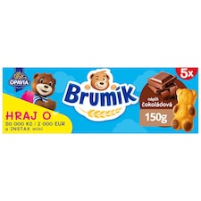 Opavia Brumík Zima s čokoládovou náplňou Jemné pečivo Bez farbív a konzervantov Balenie 5x 30g 150 g