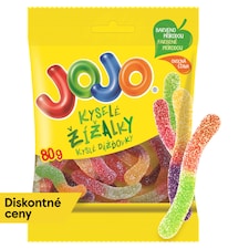 JOJO Kyslé dážďovky želé cukríky s ovocnými príchuťami 80 g