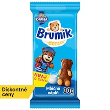 Opavia Brumík s mliečnou náplňou Jemné pečivo Bez farbív a konzervantov Individuálne balenie 30 g