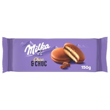 Milka Choc&Choc jemné pečivo plnené kakaovou náplňou s kúskami mliečnej čokolády 150 g