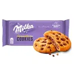 Milka Sensations Cookies sušienky s kúskami mliečnej čokolády a s náplňou s mliečnou čoko. 156 g