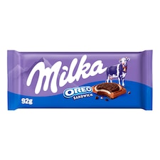 Milka Oreo Sandwich čokoláda z alpského mlieka s kakaovými sušienkami a mliečnou náplňou 92 g