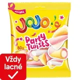 JOJO Party Twist penové cukríky s príchuťou zmrzliny, broskýň a čučoriedok 80 g