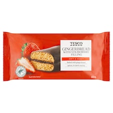 Medový perník s náplňou s jahodami v tmavej poleve 60 g