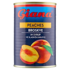 Giana Broskyne lúpané polené v sladkom náleve 410 g