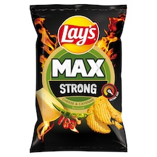 Lay's Max Strong vyprážané zemiakové lupienky s príchuťou syra a pikantných papričiek 120 g