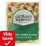 The Grower's Harvest Zelené olivy plnené paprikovou pastou v slanom náleve 195 g