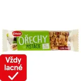 Emco Arašidová tyčinka s mandľami a pistáciami polomáčaná v horkej čokoláde 35 g