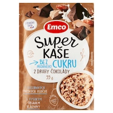 Emco Ovsená kaša bez prídavku cukru 2 druhy čokolády 55 g