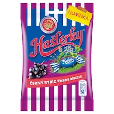 Hašlerky Čierne ríbezle, cukríky s príchuťou bylín, mentolu a čiernych ríbezlí 90 g