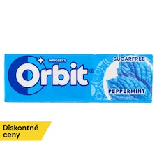 Wrigley's Orbit Peppermint žuvačka bez cukru s mätovou príchuťou 10 ks 14 g