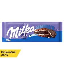 Milka Oreo čokoláda z alpského mlieka s kakaovou sušienkou a vanilkovo-mliečnou náplňou 300 g