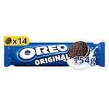 OREO Original sušienky s náplňou s vanilkovou príchuťou vhodné pre vegetariánov 14 sušienok 154 g