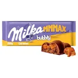 Milka Bubbly Caramel mliečna čokoláda z alpského mlieka s karamelom a poréznou čokoládou 250 g