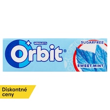 Wrigley's Orbit Sweet Mint žuvačka bez cukru s mätovou príchuťou 10 ks 14 g