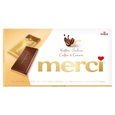 merci mliečna a biela čokoláda s kávovou príchuťou 100 g