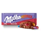 Milka Choco Jelly mliečna čokoláda z alpského mlieka so želé, dražé a praskajúcimi guličkami 250 g