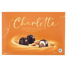 Charlotte Bonbóny z horkej čokolády s náplňou s nugátovou a marcipánovou príchuťou 228 g