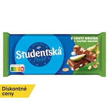 ORION Študentská pečať Mliečna čokoláda s arašidmi, želé a kúskami s chuťou hrušiek 170 g