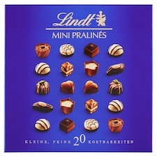 Lindt Mini Pralinés kolekcia plnených čokoládových bonbónov z mliečnej a horkej čokolády 100 g