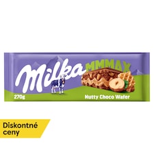 Milka Nutty Choco Wafer čokoláda z alpského mlieka s oblátkou, orieškovou náplňou a orechmi 270 g