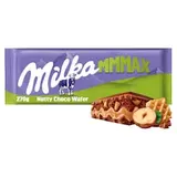 Milka Nutty Choco Wafer čokoláda z alpského mlieka s oblátkou, orieškovou náplňou a orechmi 270 g