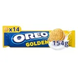 OREO Golden sušienky s náplňou s vanilkovou príchuťou vhodné pre vegetariánov 14 sušienok 154 g