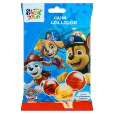 Sweet'n Fun Paw Patrol Lízanky so žuvačkou ovocná a colová príchuť 90 g