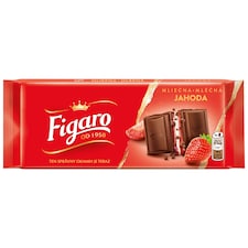 Figaro mliečna jahodová, čokoládová tabuľka mliečna jahodová 90 g
