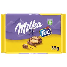 Milka TUC mliečna malá čokoláda z alpského mlieka so slanými krekrami TUC 35 g