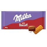 Milka Biscoff mliečna čokoláda z alpského mlieka s kúskami karamelizovaných sušienok Biscoff 90 g